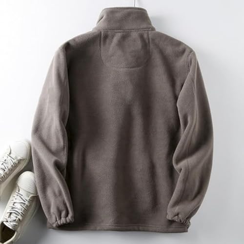 Kyayu Double-Layer Fleece Jacket for Men,Full Zip Thick Fleece Casual Coat,Lightweight and Warm Outdoor Hiking Jacket3