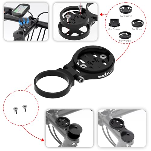 Out Front Bike Stem Mount - Adjustable Bike Stem Mount Compatible with Wahoo Elemnt, Garmin Edge, Bryton Rider, Stages Dash, Hammerhead Karoo & More for Bicycle Computers & Handlebar Accessories