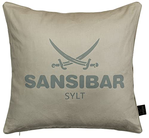 Sansibar Kissen 2er-Set – 45x45 Cm, 100% Baumwolle, Mit Verdecktem Reißverschluss, Mint/Weiß