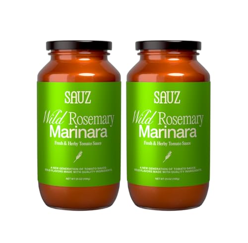 Sauz | Wild Rosemary Marinara (2 Jars) - Gluten-Free, Non-GMO, and 100% Delicious - Crafted in Small Batches for Michelin-Star Delight - Clean ingredients, 25 oz