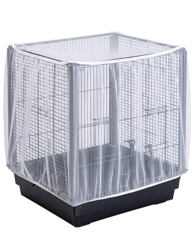 DLPRK 1 Unidad Funda para Jaula de Pájaros XXL 220-240 cm Circunferencia Red Protectora Elástica Blanca para Loros, Periquitos y Canarios