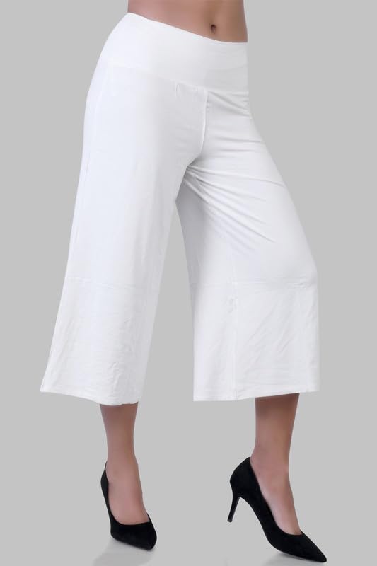 Image of Women's Viscose Calf-Length Palazzo Pants