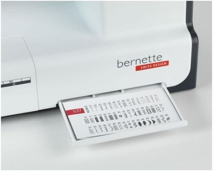Bernette B37 Computerized Sewing Machine with LCD Display | Advanced Sewing & Quilting | 50 Stitches, One-Step Buttonhole, Automatic Needle Threader, Free Arm, LED Light |Adjustable Stitches