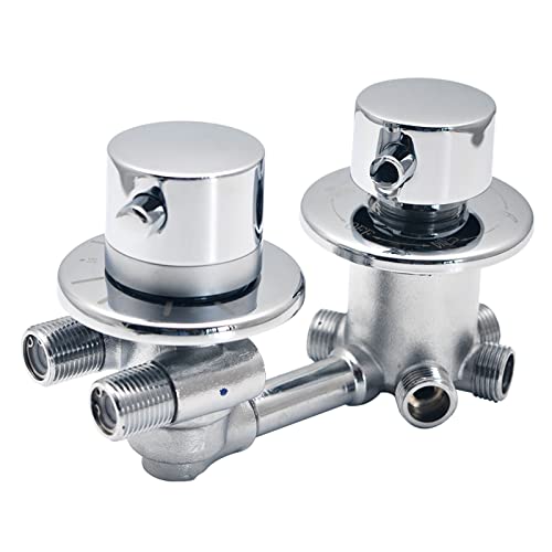 Miscelatore termostatico a 5 vie per doccia in ottone massiccio cromato, miscelatore termostatico con filettatura a vite, valvola di miscelazione dell'acqua per la sostituzione del rubinetto della