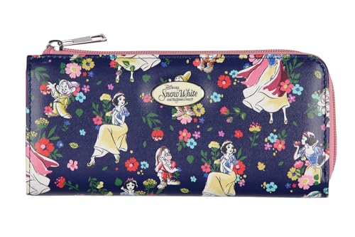 Bioworld Snow White Disney Wallet For Women | Snow White and the Seven Dwarfs Women's Faux Leather Full Zip Wallet
