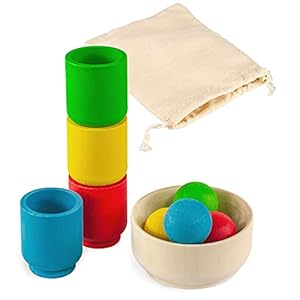 Ulanik ballen in bekers Starter Kit Montessori Speelgoed Houten Sorteerder spel 4 ballen 30 mm leeftijd 1 + kleur…