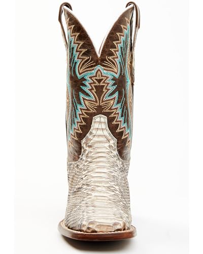 Dan Post Women's Back Cut Natural Python Exotic Western Boot Broad Square Toe - Dps7304