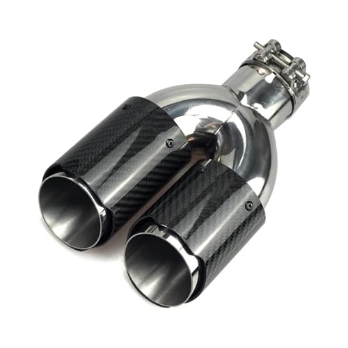 Tuyau d'échappement en fibre de carbone premium avec double sortie 76mm pour finition de luxe
