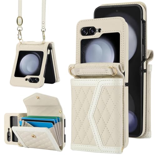 Housse cuir Galaxy Z Flip5 blanche pour voyages et sorties urbaines