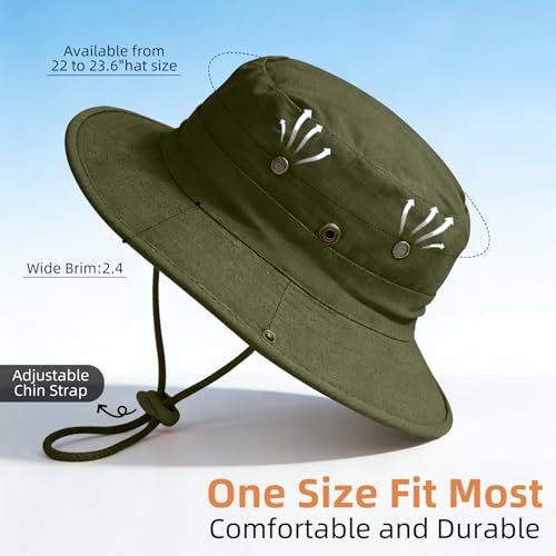 Image of Sun Hats for Men Women Boonie Hat Foldable Fishing Hat UPF 50+ Bucket Hat for Fishing Hiking Garden Safari Beach