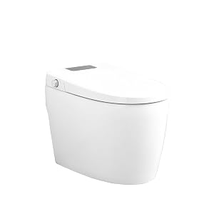Smart Toilet Bidet Combo with Foot Sensor Heated Seat and LED Display Touchless Hygiene Comfort and Modern Bathroom