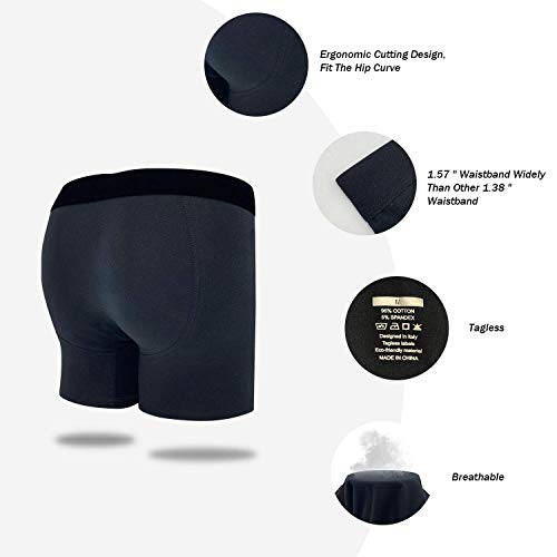 Mens Big & Tall Boxer Briefs 5-Pack Breathable Moisture-Wicking Cotton Spandex Underwear, Tag-Free with Fly (2XL-5XL)3