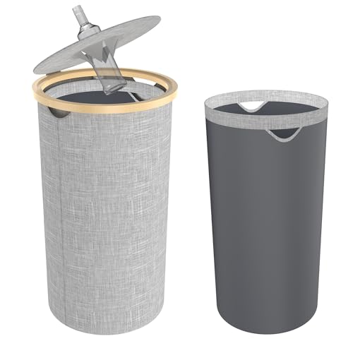 FIVMEN Collecteur de bouteilles consignées 100 l - Avec 1 sac de transport en bambou Oxford - Gris