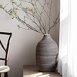 ALMA 9 in Contemporary Vessel for Room Decor Aesthetic|Decorative Black Gray Vase for Pampas...