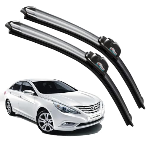 Image of Frameless Rubber Car Wiper Blades Set of 2 Compatible with (Sonata (D-22,P-20))