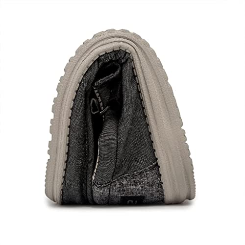 Image of Hey Dude Men's Wally Chambray | Men's Loafers | Men's Slip On Shoes | Comfortable & Light-Weight, Chambray Black, 12