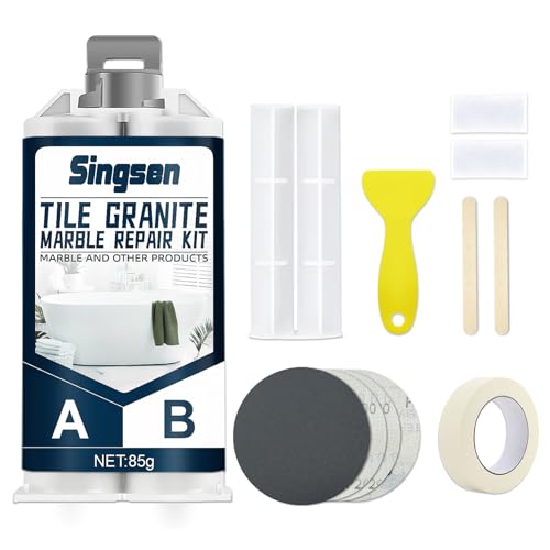Fliesen Granit Marmor Reparaturset. 85g starkes und wasserdichtes Porzellan Reparaturset, Fliesen Reparaturset für Marmor, Quarz, Porzellan, Fliesen, Harz, Acryl, Granit und mehr
