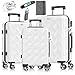 KESSER® Reisekoffer Set 3-teilig | Kofferset ABS Hartschalenkoffer mit Zahlenschloss, Kofferwaage & Reisebrieftasche 360° Rollen | Handgepäck & große Koffer für Business & Reise Trolley Snow White