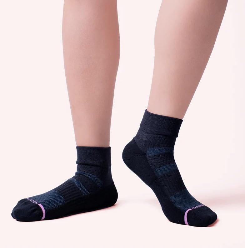 Image of Dr. Motion Solid Half-Cushion | Quarter Compression Socks For Women