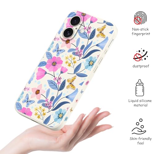 Coque iPhone 16 6,1" silicone fleur blanche style printanier chic