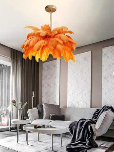 Pluma luz de techo de alta gama con diseño creativo vanguardista y tres tonos de luz LED