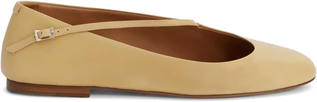 Women's Square Toe Mary Jane Flats Adjustable Strap Buckle Ballet Flats Round Toe Dress Shoes for Office Casual Daily