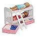 Badger Basket Doll Bunk Bed with Ladder & Storage Baskets (fits American Girl Dolls), Pink/White