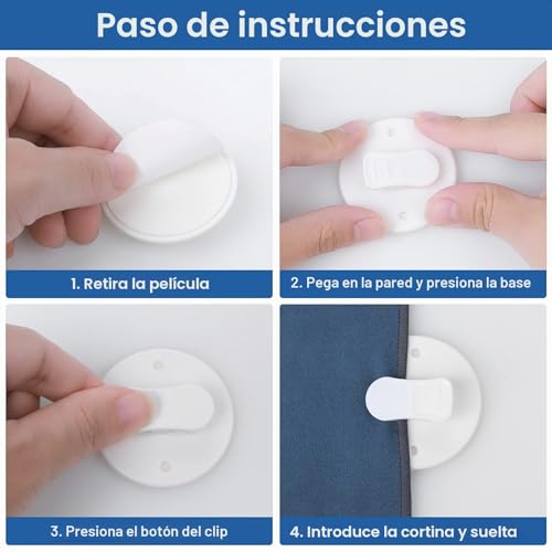 Miniatura 3 de Paquete De 4 Clips Para Cortina De Ducha Protector De Agua, Autoadhesivos, Resistente Al Viento, Salpicaduras, Soporte De Alambre, Caravana, Baño, Decoración