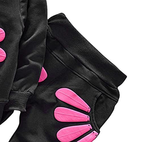 Toddler Baby Girls Sunflower Clothes Set Long Sleeve Top And Pants 2Pcs Outfits Fall Clothes (Black,Age 3T) #TOP3