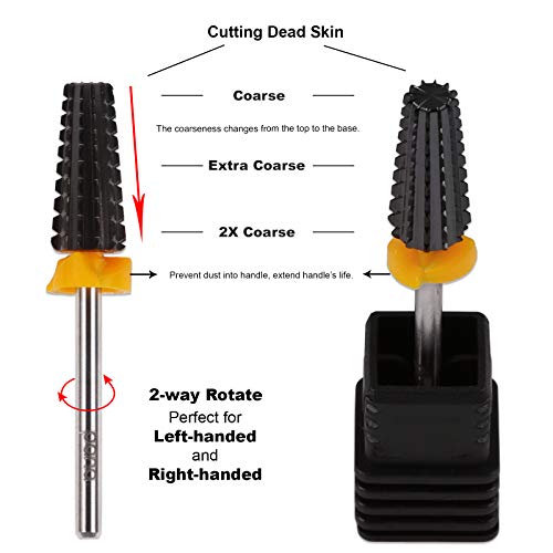 PANA 3/32" Shank 5-in-1 Nail Carbide Bit, (Triple Coarse, 2X Coarse Grit, DLC Black) - Image 4