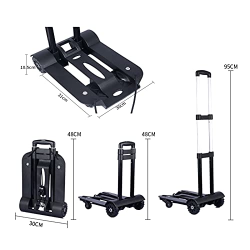 Carretilla plegable 4 ruedas 55kg capacidad miniatura 2