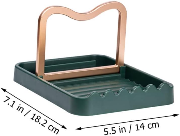 Ipetboom 2Pcs Folding Lid Stand Multi Function Pot Lid Holder Rack for Kitchen Countertop Household Organizer for Spoon Cutlery Storage Space Saving Kitchen Gadget Holder in Gray and Green image 2