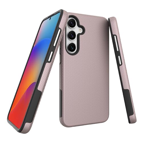 Image of NOXO Ultra-Hybrid Triangle Back Case Cover for Samsung Galaxy S25 Plus, | Shockproof Design | Camera Protection | Soft TPU & Rugged PC | Bumper Case Cover for Samsung Galaxy S25 Plus, (Aureate Pink)