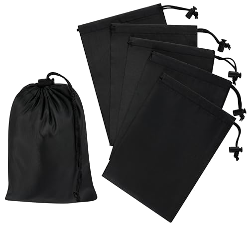 PALTERWEAR Drawstring Bag with Toggle - Nylon Cinch and Ditty Pouch - Six Pack (Black, 5 x 7 Inch, Set of 6) by PALTERWEAR - Used condition - US$8.87