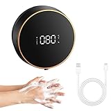 Dispensador de jabón en espuma avanzado: Este dispensador de jabón automático tiene 3 niveles de ajuste de volumen de espuma, que pueden satisfacer las diferentes necesidades de dosificación de adultos y niños. Una vez que el dispensador de jabon este encendido, toque el boton para ajustar el nivel de espuma. La energía restante y la temperatura interior se pueden mostrar en pantalla completa, lo cual es conveniente de usar.
