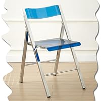 Chaise Transparente Pliante En Acrylique Et Métal - Design Moderne, Empilable, Pour Salon, Jardin, Café