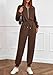 PRETTYGARDEN Long Sleeve Jumpsuits for Women Casual 2025 Fall Fashion Zip Up Pant Rompers One Piece Sweatsuits Travel Outfits (BrownMedium)