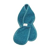 PICKAPOOH Baby/Kinder Schal aus reinem Bio-Wollfleece, Petrol, Steckschal 75 x 11 cm