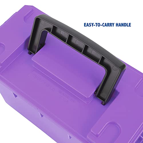 Sheffield 12632 Ammo Storage Box, Stackable .30 Cal Field Boxes, Water and Dust Resistant, Lockable Storage Box with Handle, Secures Hunting Gear, Supplies, and Bullets, Made in USA, Purple, 1-Pack by Sheffield - Image 7