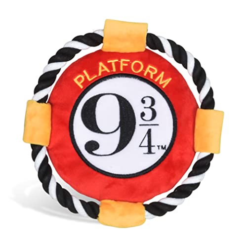 Harry Potter 9 3/4 Platform Frisbee Pet Toy in Themed Design - Plush Rope Dog Toys for Pets - Accessories for Hogwarts Houses