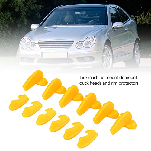 Image of Car Tire Changer Plastic Insert, 6 Pairs Tire Machine Mount Demount Duck Heads Inserts Wheel Rim Protector Tool for Most Motorcycles Cars Tyre Changer Machine, Yellow