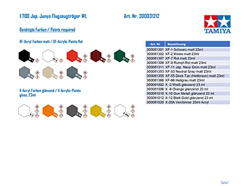 Tamiya 1/700 Wwii Japanese Aircraft Carrier Junyo #TOP1