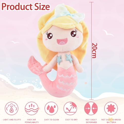WELLXUNK Meerjungfrau Plüsch Spielzeug, Soft Toys, Kuscheltier, Plushies, Geschenke für Mädchen
