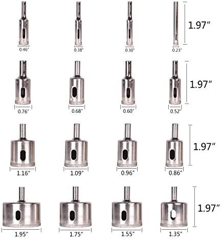 16Pcs Diamond Holesaw Set Holes Saw Drill