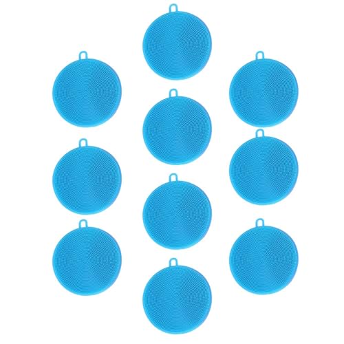 Esponja de silicona para lavar platos, 10 estropajos de silicona, reutilizables, aptos para lavavajillas, para lavar utensilios de cocina,