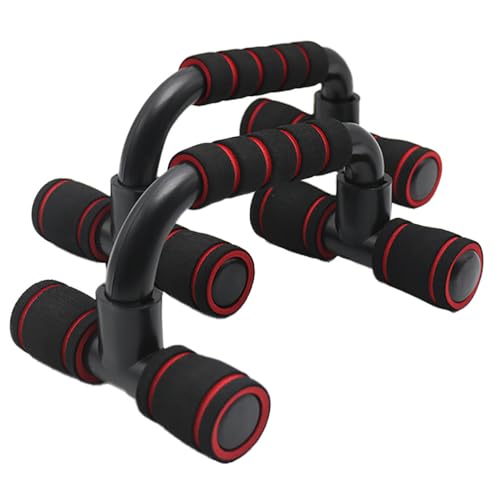 Cooplay 1 pair Push Up Bars for Home Gym Travelling Fitness Workouts Training Exercise (Red)