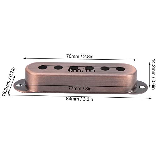 CHICIRIS 3Pcs Guitar Single Pickup Cover, Brass Single Coil Pickup Cover 48mm/50mm/52mm Stratocaster Pickup Covers for ST SQ Electric Guitar(Red copper) Electric Guitar Accessories - Image 2