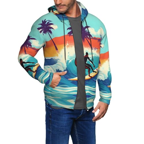 Sweat à capuche imprimé ondulé doté d'un col à cordon ajustable pour un style unique