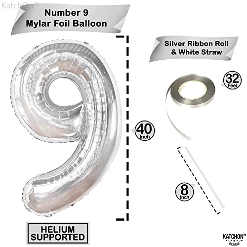 KatchOn Silver Number 9 Balloon 40 Inch by KatchOn - Used condition - Image 4