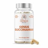 The Genius Brand Genius Glucomannan - Glucomannan Capsules for Digestive Health, Energy & Satiety Support - Natural Fiber for Stomach Comfort - Non-GMO & Vegan - 180 Veggie Capsules